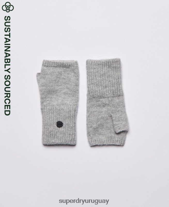uy Superdry mujer medio guantes studios luxe gris claro DT2N8Z4288 accesorios