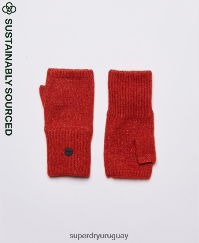 uy Superdry mujer medio guantes studios luxe rojo DT2N8Z4292 accesorios
