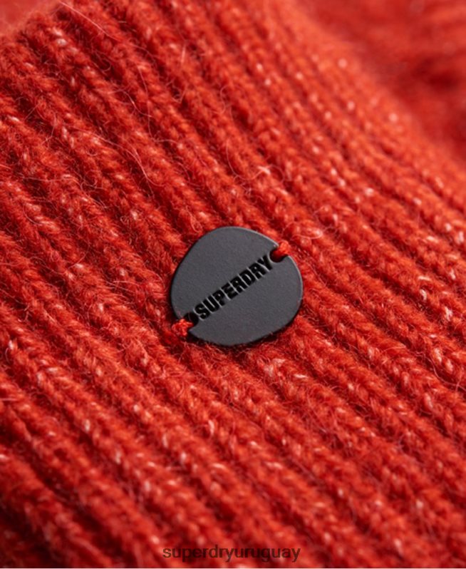 uy Superdry mujer medio guantes studios luxe rojo DT2N8Z4292 accesorios