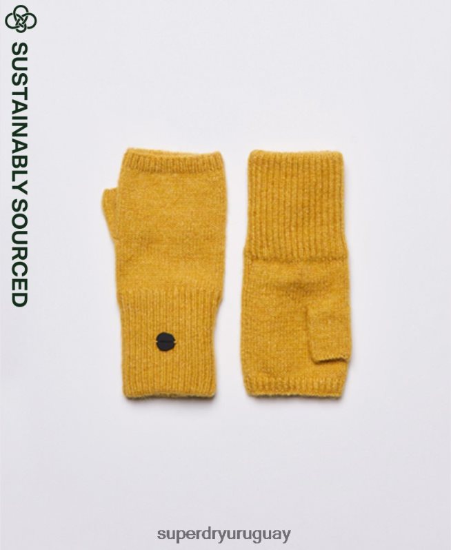 uy Superdry mujer medio guantes studios luxe verde DT2N8Z4287 accesorios