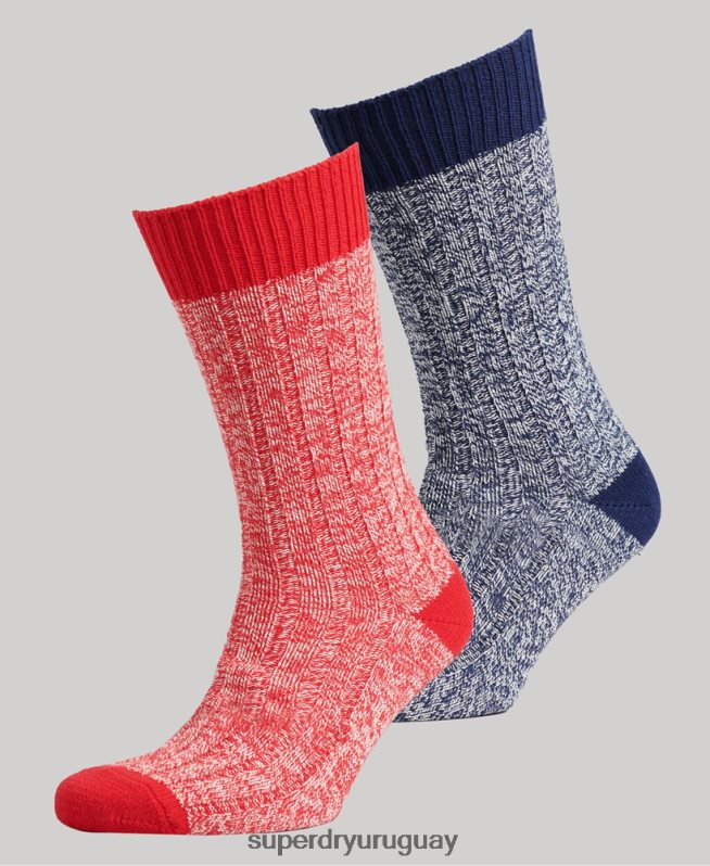 uy Superdry mujer Pack de calcetines de senderismo de algodón orgánico multi DT2N8Z4227 accesorios