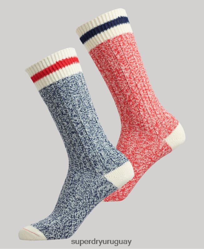 uy Superdry mujer Pack de calcetines de senderismo de algodón orgánico multi DT2N8Z4340 accesorios