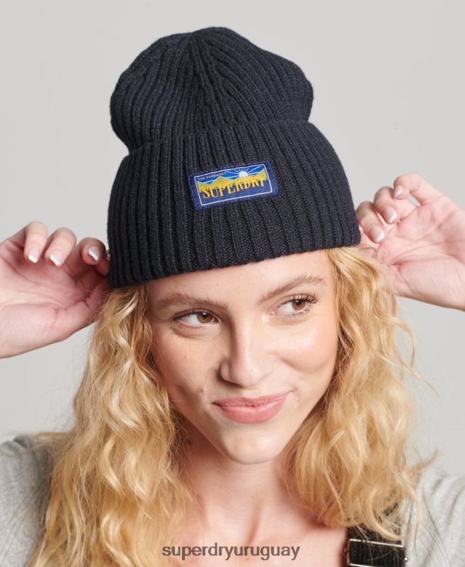 uy Superdry mujer gorro Radar en mezcla de lana Armada DT2N8Z1694 accesorios
