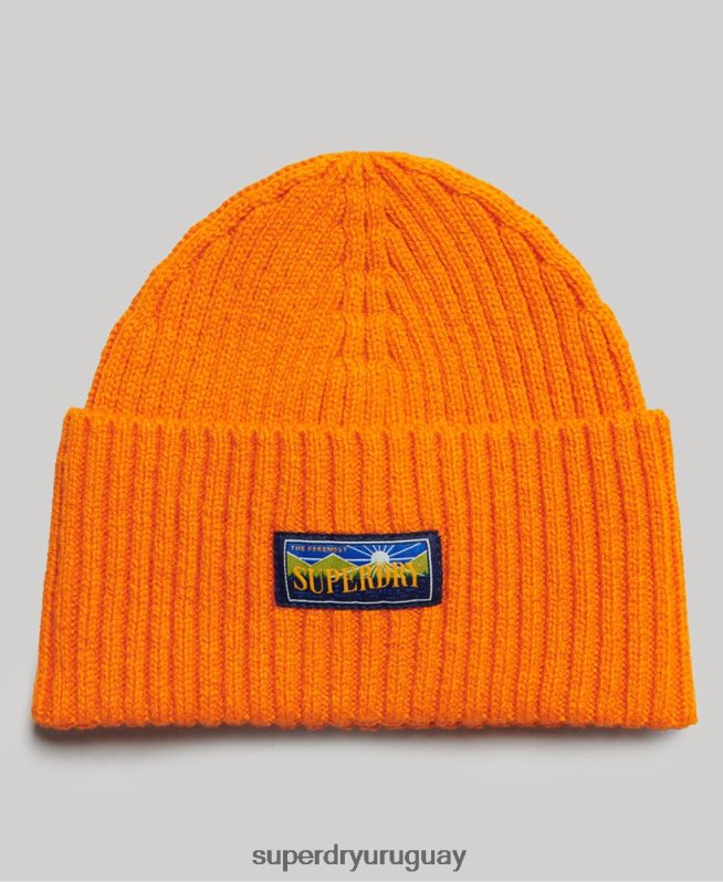 uy Superdry mujer gorro Radar en mezcla de lana naranja DT2N8Z4245 accesorios
