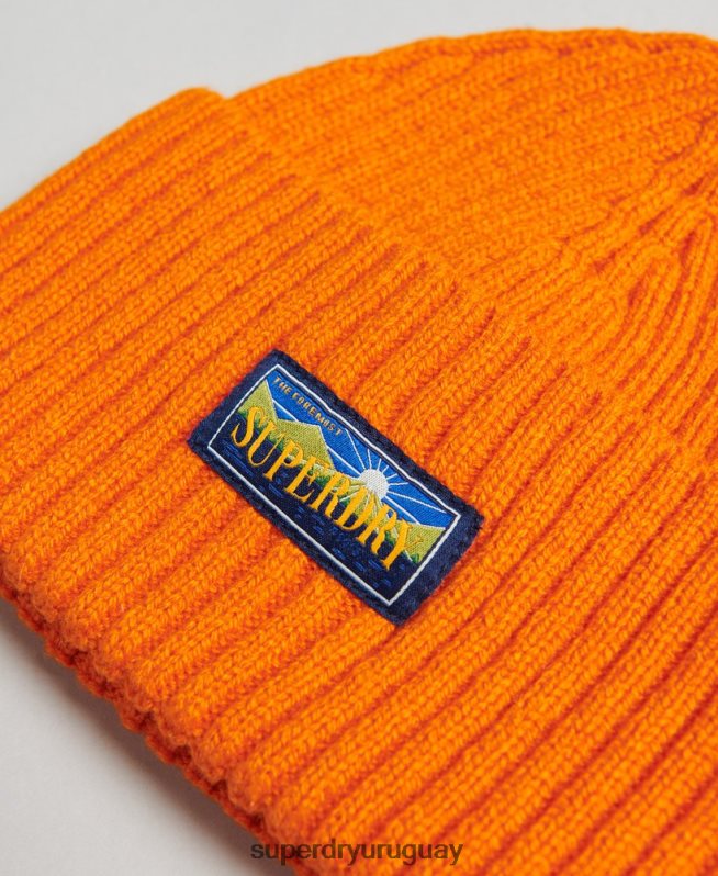 uy Superdry mujer gorro Radar en mezcla de lana naranja DT2N8Z4245 accesorios
