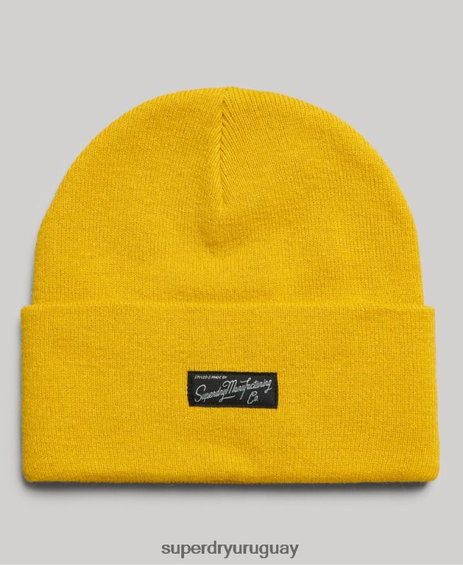 uy Superdry mujer gorro con logo esencial amarillo DT2N8Z1682 accesorios