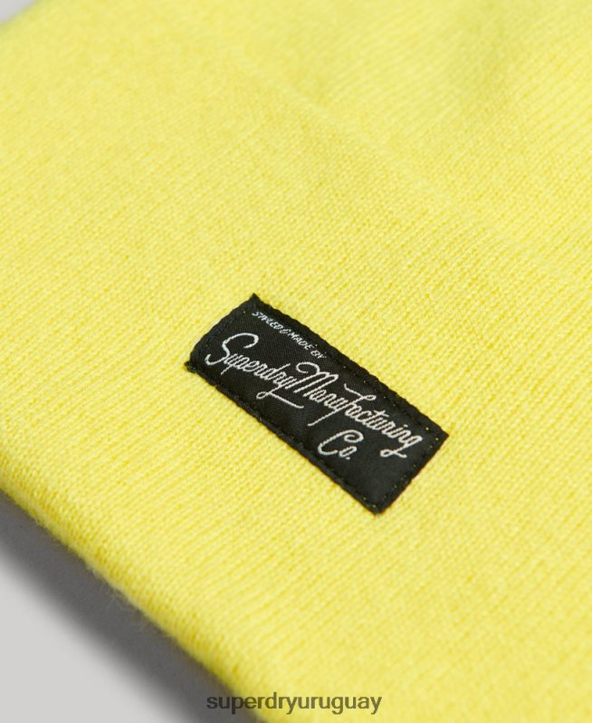 uy Superdry mujer gorro con logo esencial amarillo DT2N8Z1683 accesorios