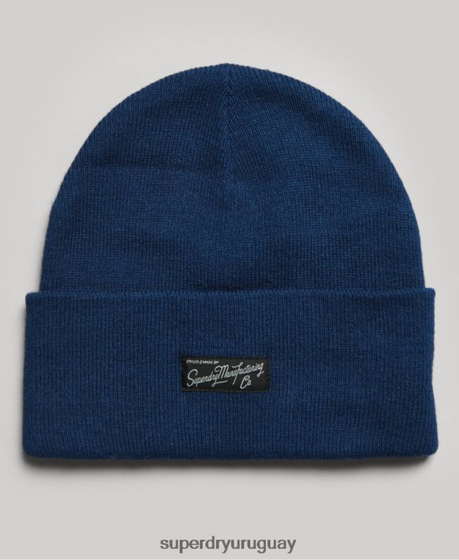 uy Superdry mujer gorro con logo esencial azul DT2N8Z1687 accesorios