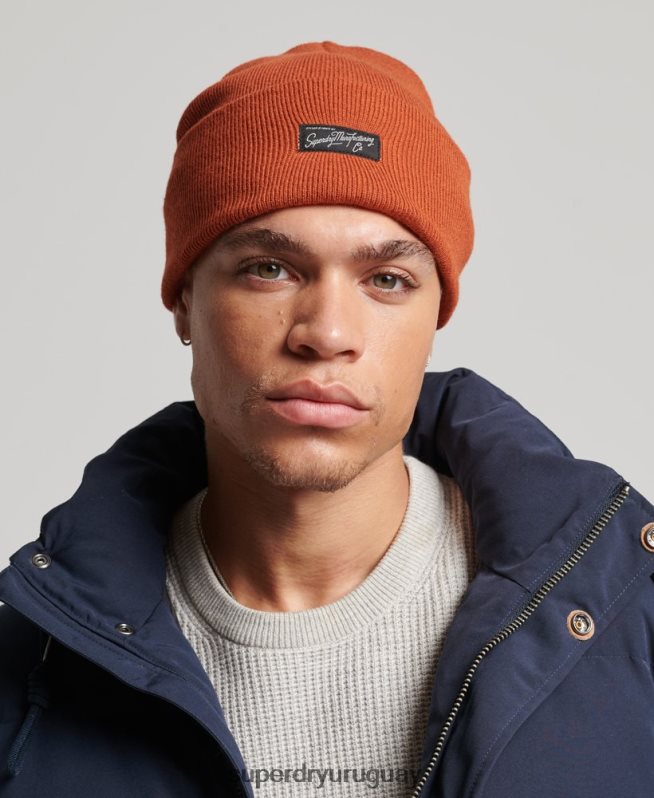 uy Superdry mujer gorro con logo esencial marrón DT2N8Z1686 accesorios