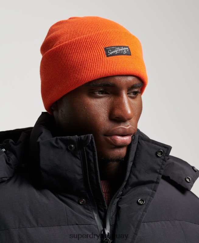 uy Superdry mujer gorro con logo esencial naranja DT2N8Z1681 accesorios