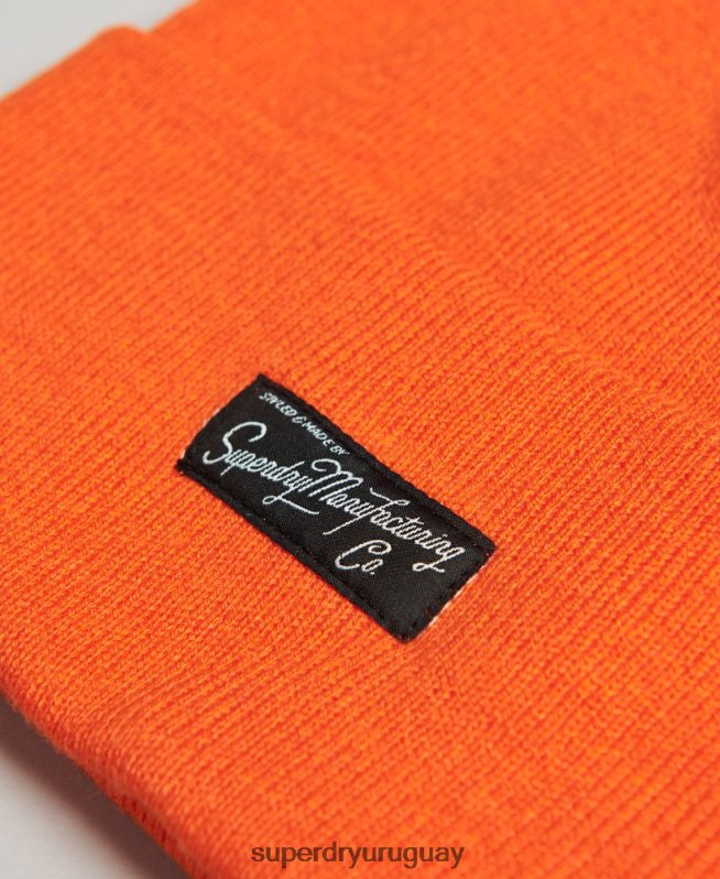 uy Superdry mujer gorro con logo esencial naranja DT2N8Z1681 accesorios