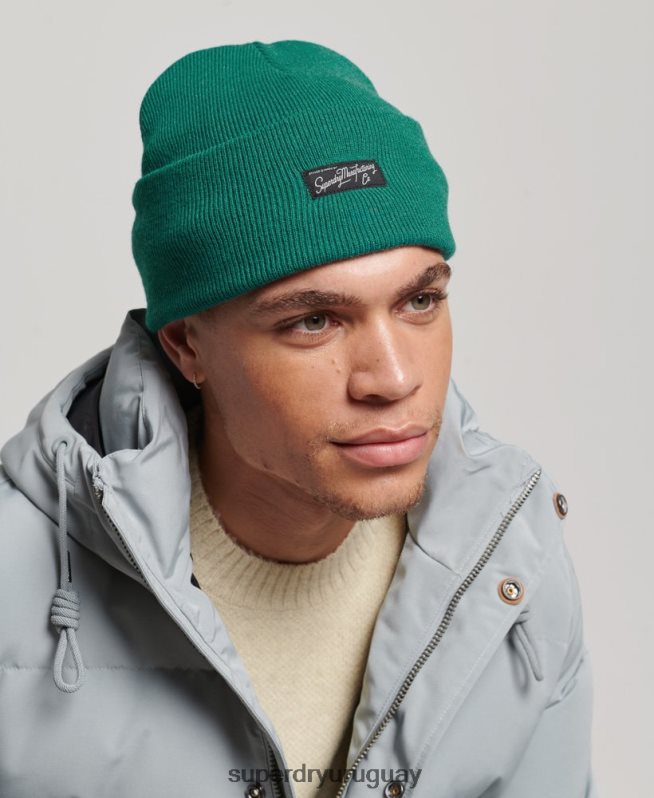 uy Superdry mujer gorro con logo esencial verde DT2N8Z1684 accesorios