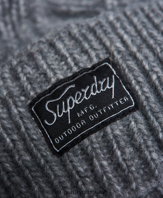 uy Superdry mujer gorro de cable lux gris claro DT2N8Z4279 accesorios