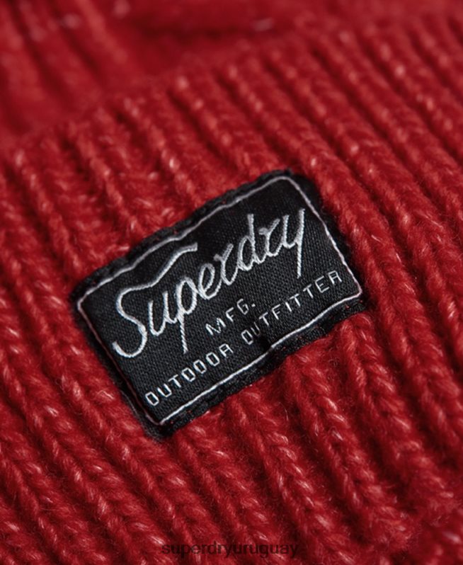 uy Superdry mujer gorro de cable lux rojo DT2N8Z4294 accesorios