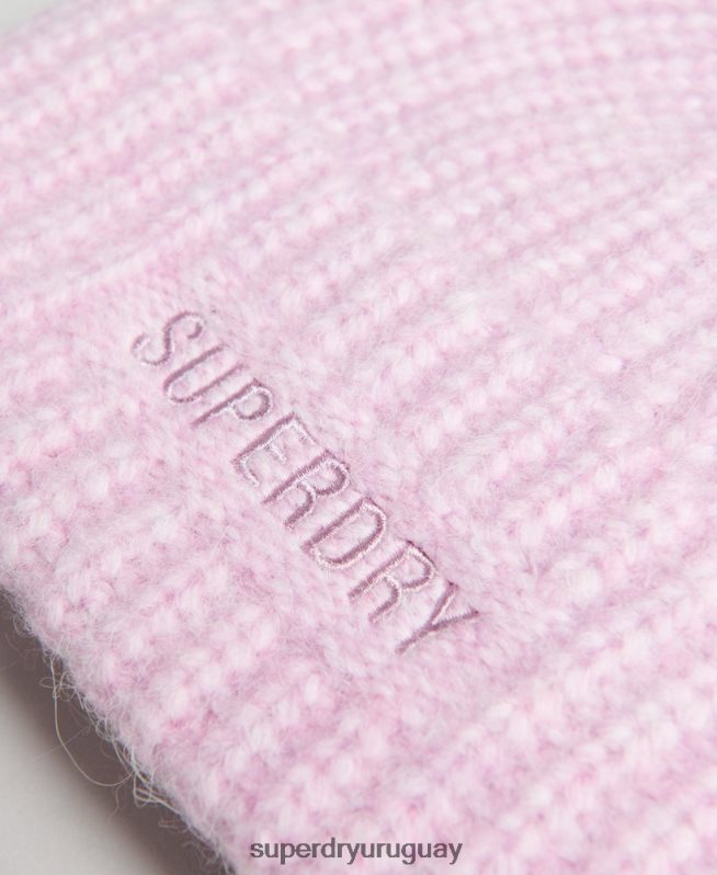 uy Superdry mujer gorro de canalé esencial rosa DT2N8Z4224 accesorios