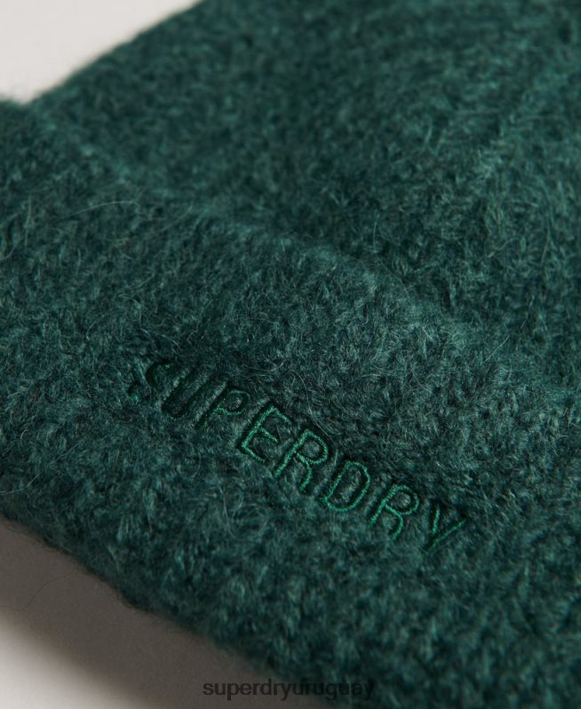 uy Superdry mujer gorro de canalé esencial verde DT2N8Z4236 accesorios