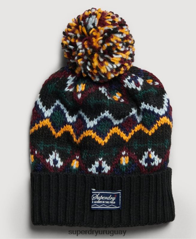 uy Superdry mujer gorro de lana negro DT2N8Z6737 accesorios