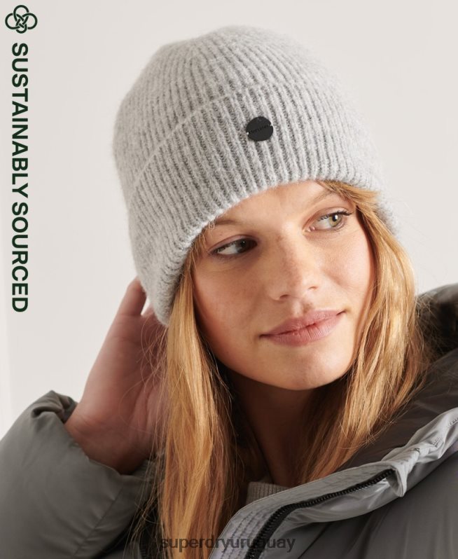uy Superdry mujer gorro de lujo gris claro DT2N8Z6611 accesorios