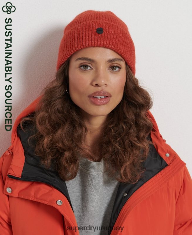 uy Superdry mujer gorro de lujo rojo DT2N8Z6608 accesorios