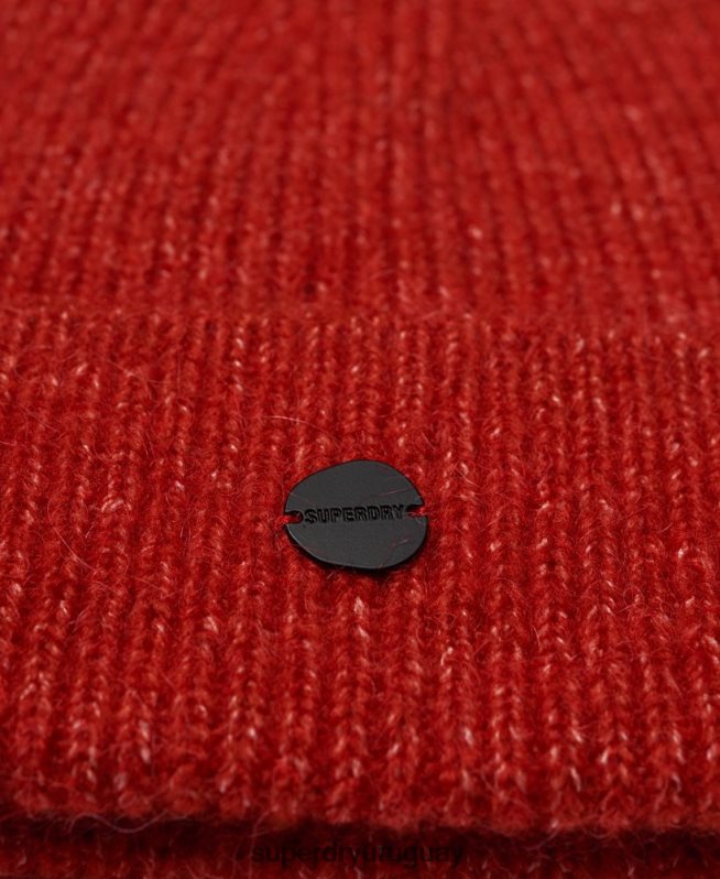 uy Superdry mujer gorro de lujo rojo DT2N8Z6608 accesorios