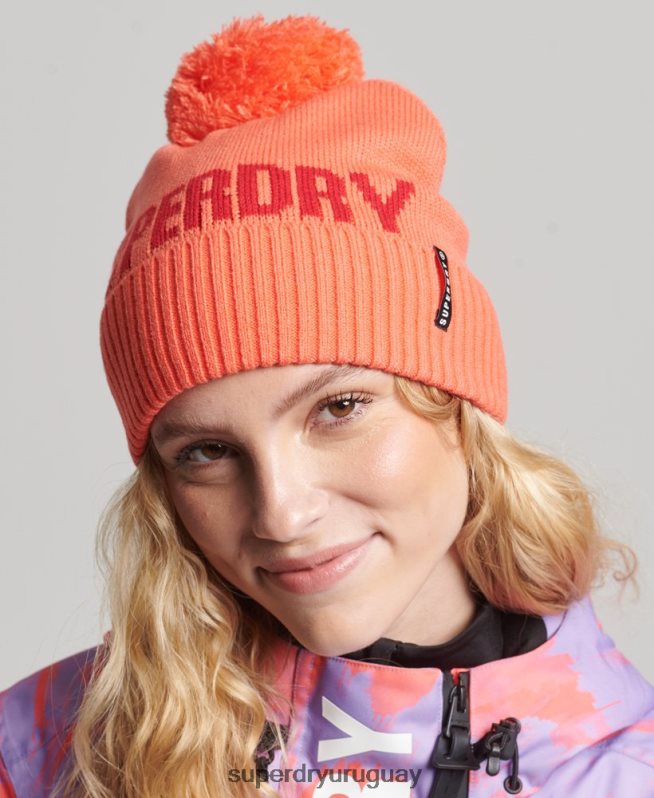 uy Superdry mujer gorro de nieve coral DT2N8Z4109 accesorios