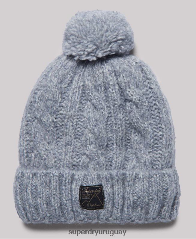 uy Superdry mujer gorro de ochos de tweed gris DT2N8Z4297 accesorios