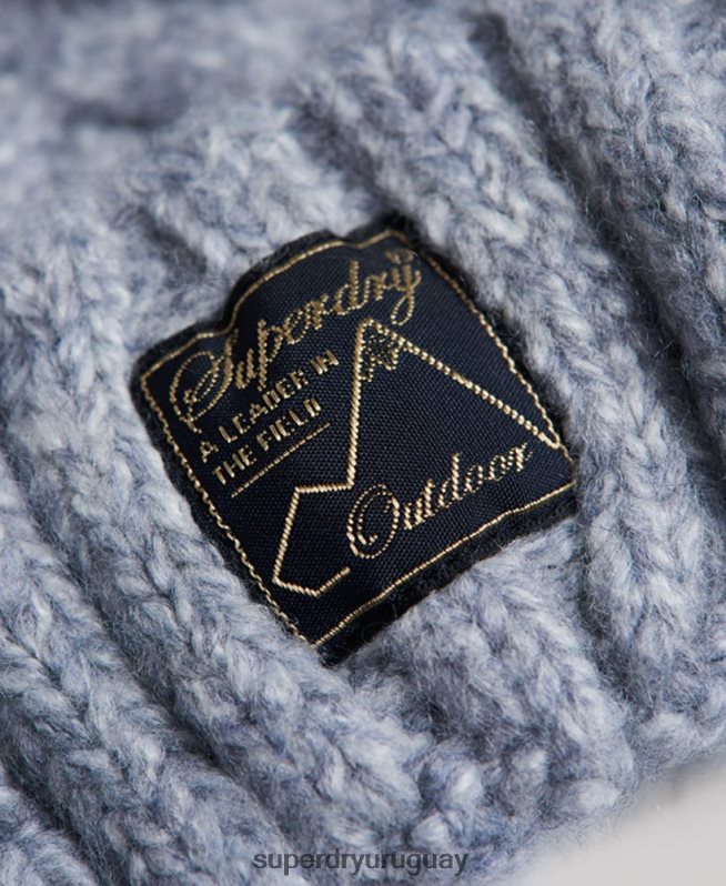 uy Superdry mujer gorro de ochos de tweed gris DT2N8Z4297 accesorios