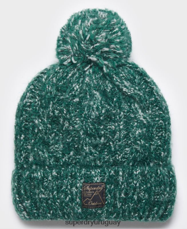 uy Superdry mujer gorro de ochos de tweed verde DT2N8Z4312 accesorios