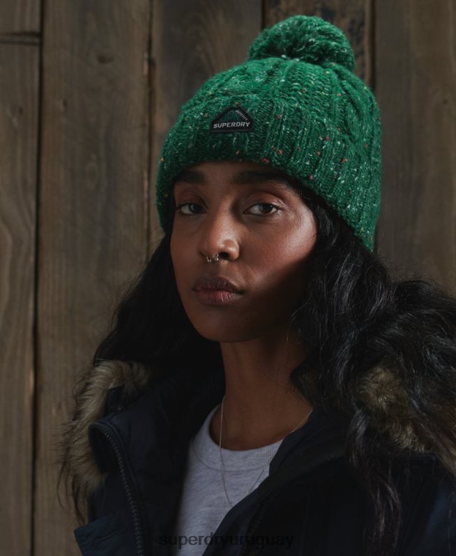 uy Superdry mujer gorro de ochos gracie verde DT2N8Z4321 accesorios