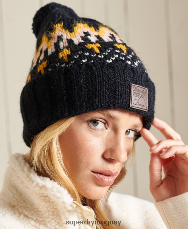 uy Superdry mujer gorro en intarsia Armada DT2N8Z6621 accesorios