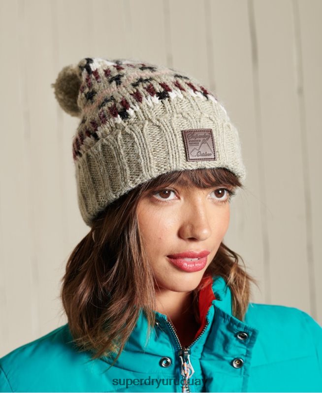 uy Superdry mujer gorro en intarsia beige DT2N8Z4311 accesorios
