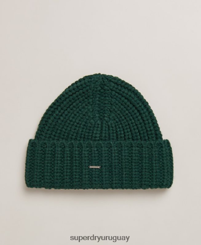 uy Superdry mujer gorro muy grueso verde DT2N8Z6672 accesorios