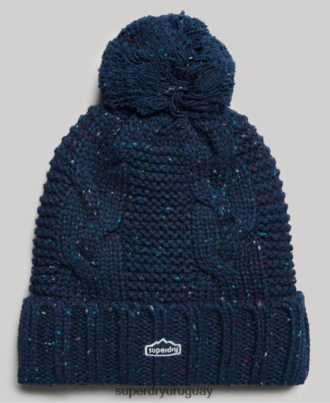 uy Superdry mujer gorro tejido con pompón Armada DT2N8Z4257 accesorios