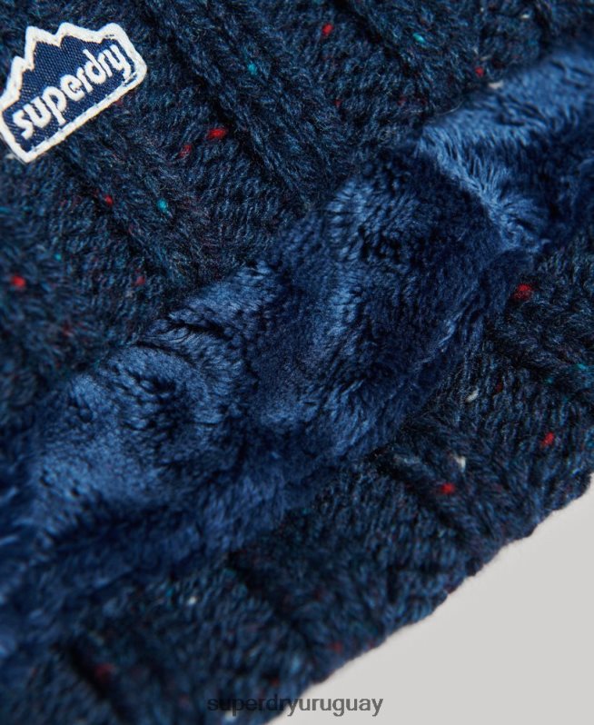 uy Superdry mujer gorro tejido con pompón Armada DT2N8Z4257 accesorios