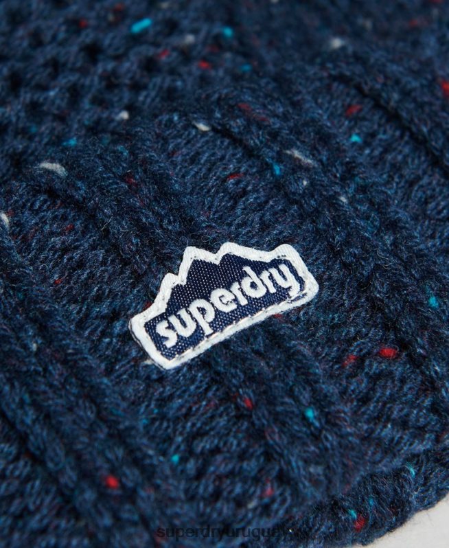 uy Superdry mujer gorro tejido con pompón Armada DT2N8Z4257 accesorios