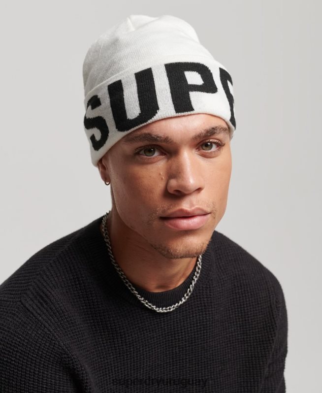 uy Superdry mujer gorro tejido montaña blanco DT2N8Z1690 accesorios