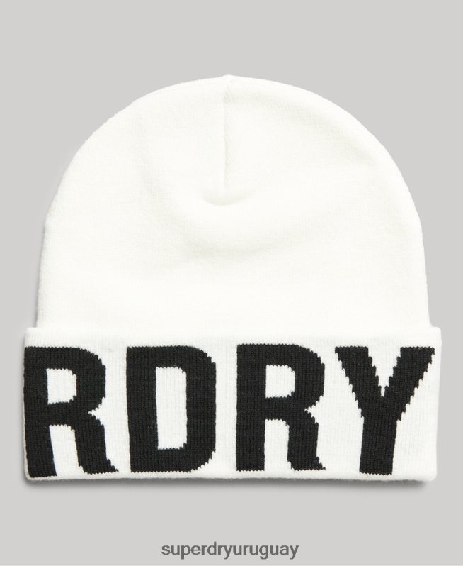 uy Superdry mujer gorro tejido montaña blanco DT2N8Z1690 accesorios
