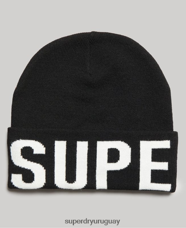 uy Superdry mujer gorro tejido montaña negro DT2N8Z1689 accesorios