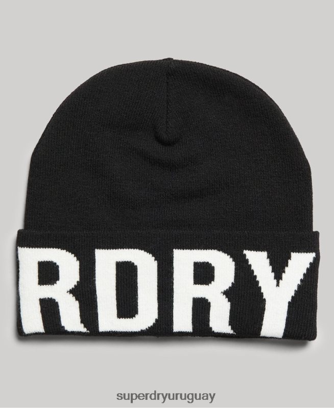 uy Superdry mujer gorro tejido montaña negro DT2N8Z1689 accesorios