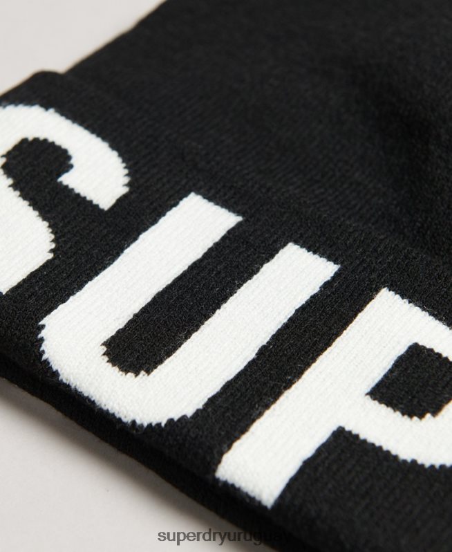 uy Superdry mujer gorro tejido montaña negro DT2N8Z1689 accesorios