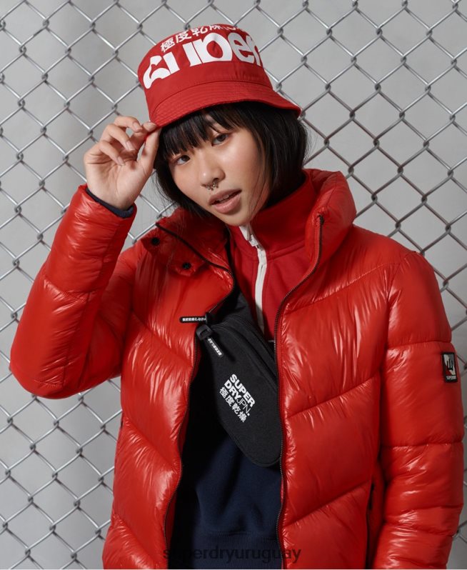 uy Superdry mujer sombrero de pescador con logo rojo DT2N8Z4328 accesorios