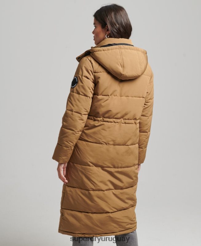uy Superdry mujer abrigo acolchado Everest marrón DT2N8Z3674 ropa