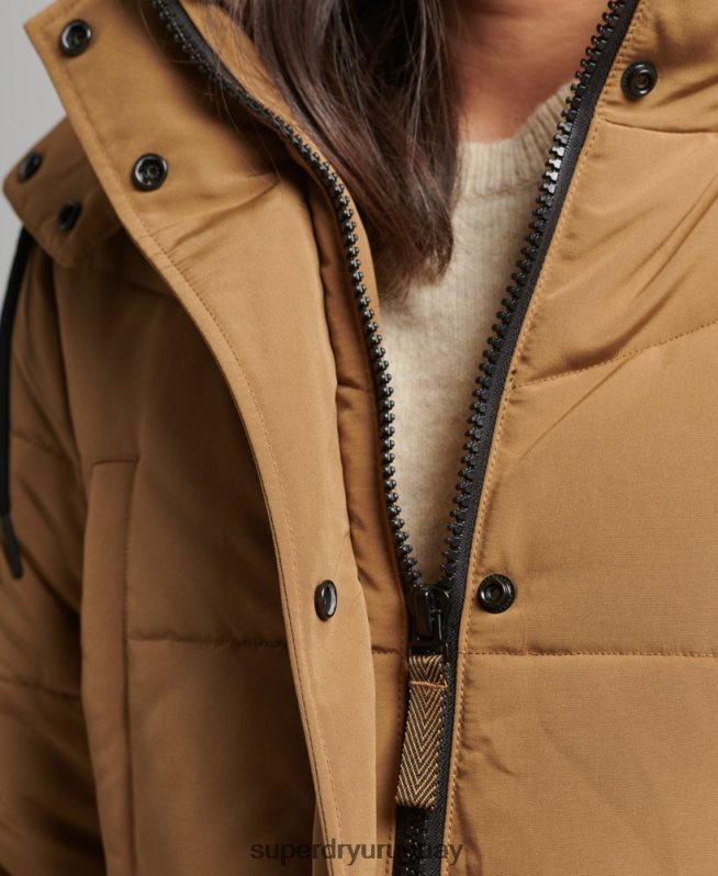 uy Superdry mujer abrigo acolchado Everest marrón DT2N8Z3674 ropa