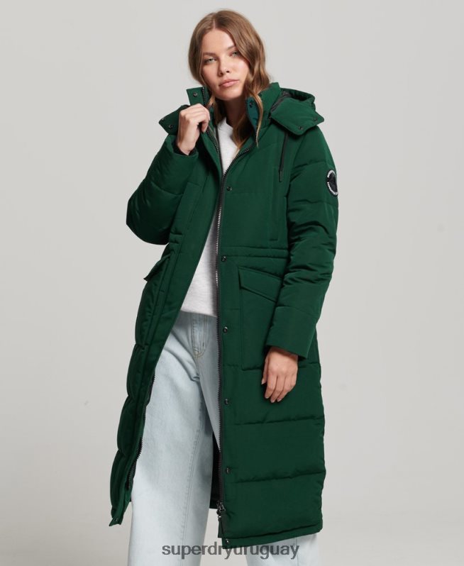uy Superdry mujer abrigo acolchado Everest verde DT2N8Z3704 ropa