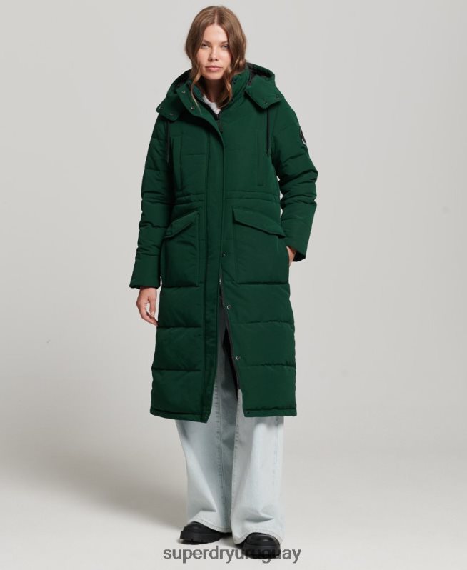 uy Superdry mujer abrigo acolchado Everest verde DT2N8Z3704 ropa