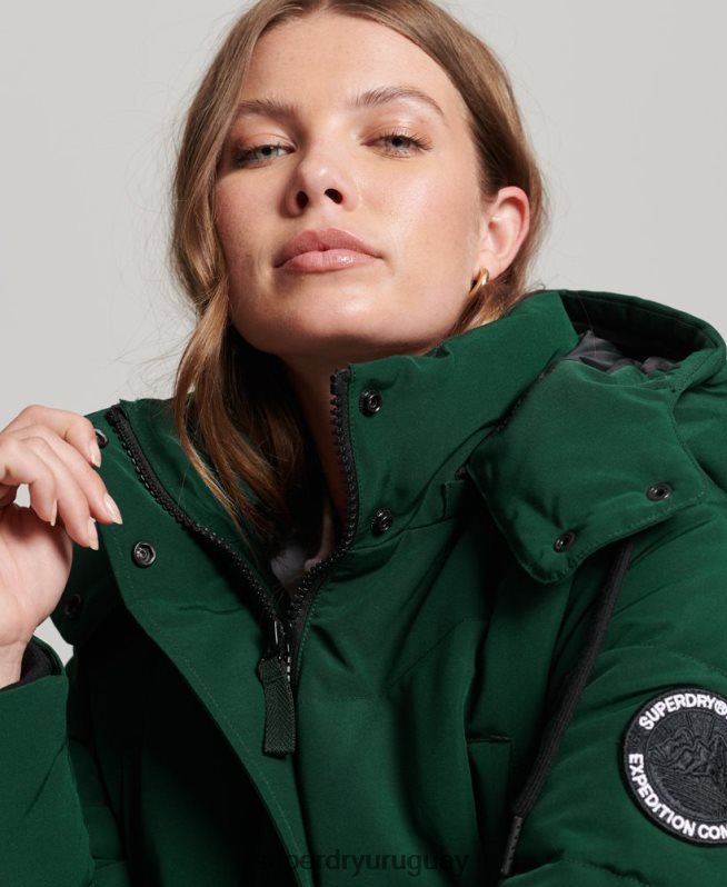 uy Superdry mujer abrigo acolchado Everest verde DT2N8Z3704 ropa