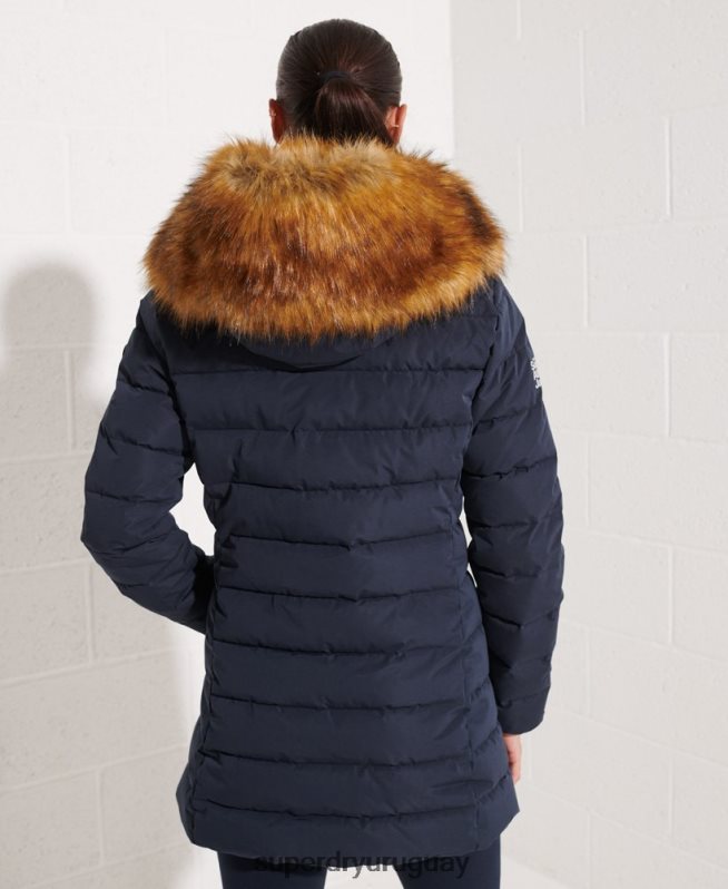 uy Superdry mujer abrigo acolchado alto ártico Armada DT2N8Z3646 ropa
