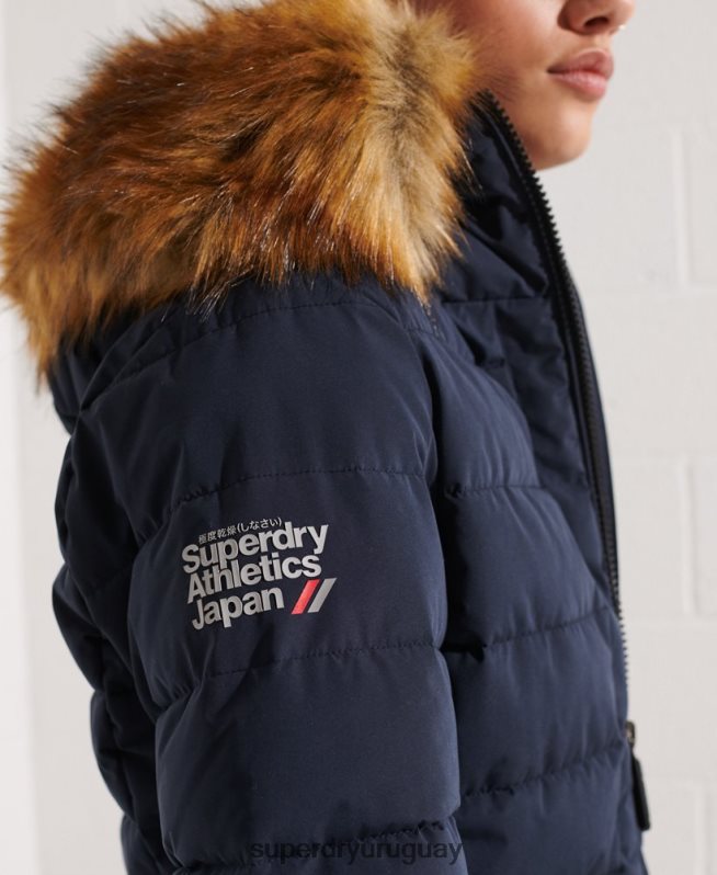 uy Superdry mujer abrigo acolchado alto ártico Armada DT2N8Z3646 ropa