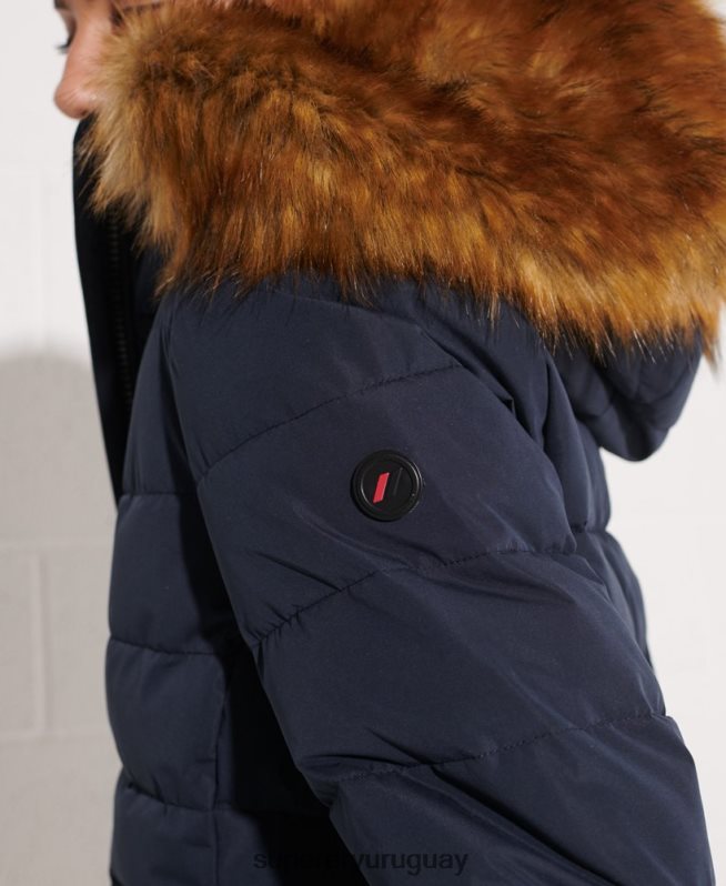 uy Superdry mujer abrigo acolchado alto ártico Armada DT2N8Z3646 ropa