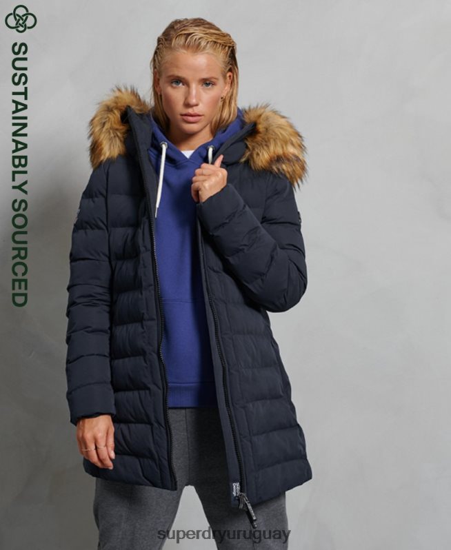uy Superdry mujer abrigo acolchado alto ártico Armada DT2N8Z5655 ropa